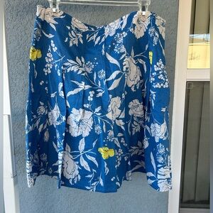 Old Navy 100% Cotton Floral Tropical Pleats A-line Low Waist Skirt Lined Size 12